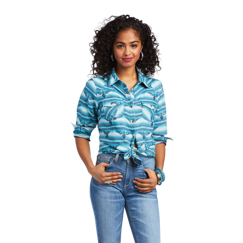 Ariat Hemden Damen - Real Wild Thunderbird Blau ( QYTDG-9502 )